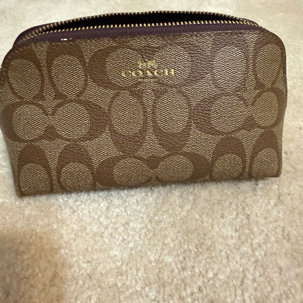 Coach Brown Monogram Pouch Bag